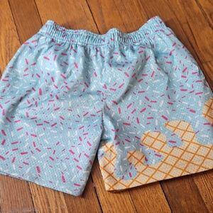 Playful Patterned Kids Shorts - Blue and Pink